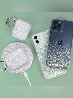 case-mate Sparkle Wireless Charging Pad in Iridescent White, Power Disc